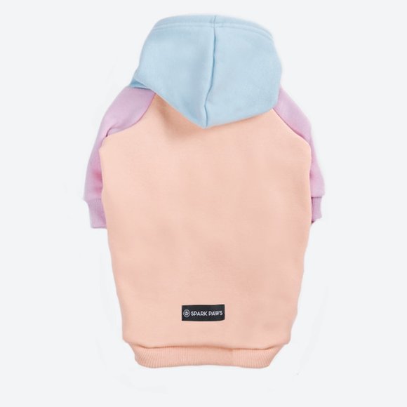 (M) Cotton Candy Dog hoodie blue purple peach NWT - Picture 1 of 4
